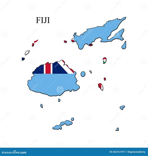 Fiji Map Vector Illustration Stock Vector Illustration Of Tourist