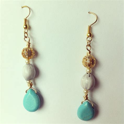 Gold Teardrop Turquoise Job S Tear Earrings