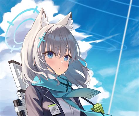 shiroko sunaookami video game blue archive hd wallpaper