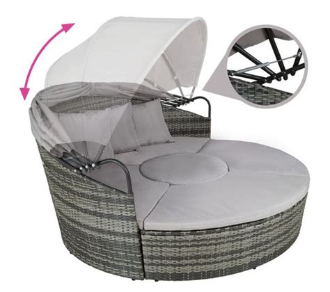 Bain De Soleil Rond Modulable Santorin Gris Chaise Longue Transat BUT