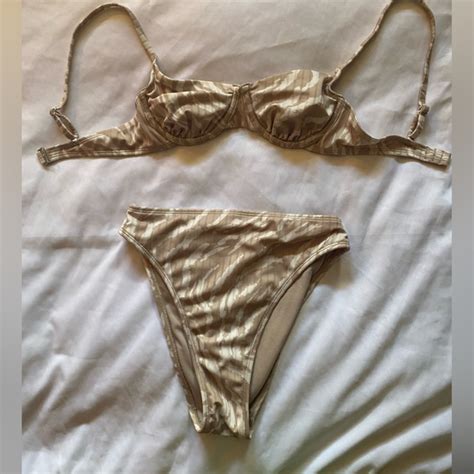 Wild Fable Swim Wild Fable Zebra Bikini With Wire Bra Top High Waisted Poshmark