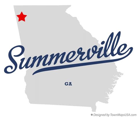 Map of Summerville, GA, Georgia