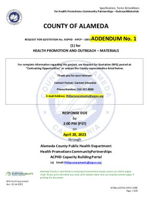 Fillable Online Rfq No Acphd Hpcp Addendum No For Health