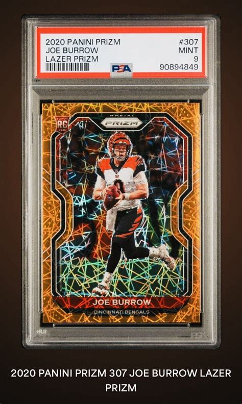 Panini Prizm Joe Burrow Orange Lazer Prizm Rookie Color Match