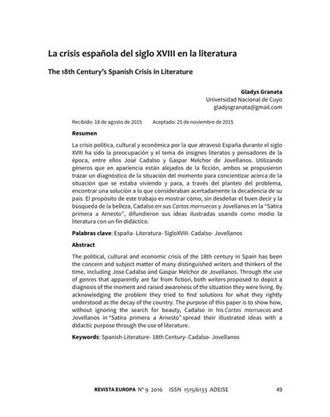 PDF La crisis española del siglo XVIII en la literaturabdigital uncu