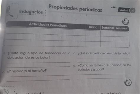 Indagaci N Propiedades Peri Dicas Actividades Peri Dicas B Y Respecto