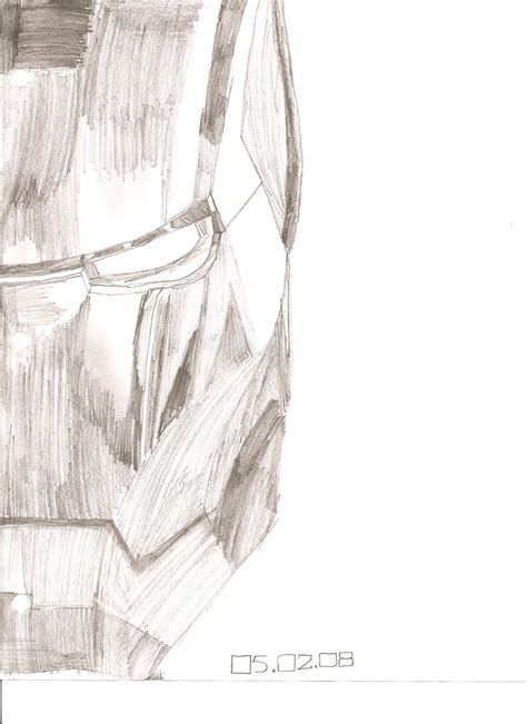 Iron Man Helmet Drawing In Pencil