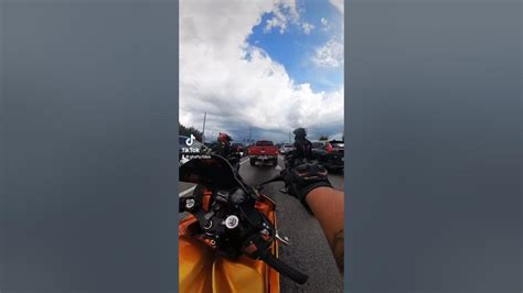 3 Bikers At Red Light Vs Hellcat And Storm ☔️ Youtube