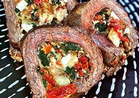 Recipe Of Any Night Of The Week Wagyu Flank Steak Stuffed With Spinach