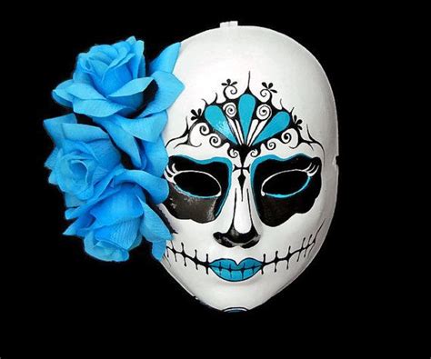 Sugar Skull Masks Dia De Los Muertos Day Of The Dead Things In Teal