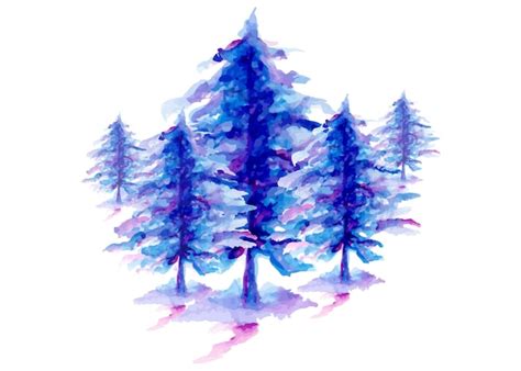 Premium Vector | Tree watercolor landscape