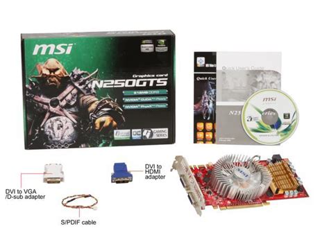 MSI GeForce GTS 250 Video Card N250GTS 2D512 OC Newegg