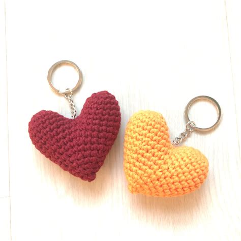 Small Crochet Heart Keychain Free Pattern Nicki S Homemade Crafts