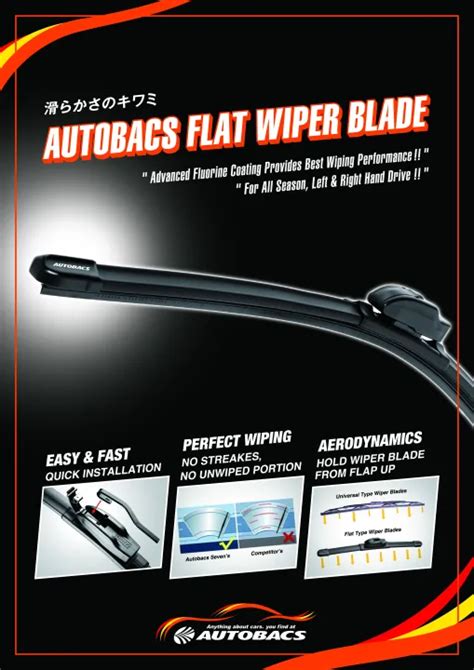 Wiper Mobil Frameless Universal Satuan Wiper Blade Autobacs Lazada