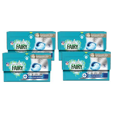 Fairy Platinum Non Bio Pods Washing Liquid Capsules 19 Washes Case Of 4