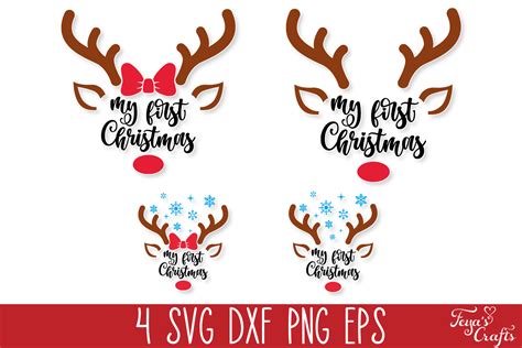 My First Christmas Reindeer Svg Pack Graphic By Anastasia Feya