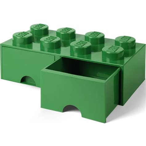 Brique De Rangement Empilable Avec Tiroir Plots Lego Vert Achat