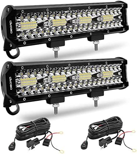 Amazon OEDRO 12 Inch LED Light Bar 2pcs 300W 25200LM Tri Row Spot