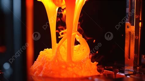 3d Printer Spewing Orange Liquid Background 3d Printer Working And