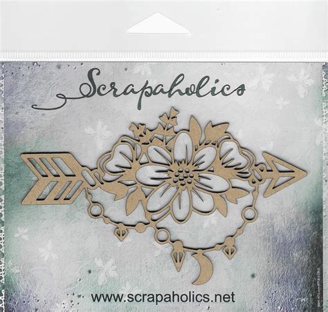 Scrapaholics Laser Cut Chipboard Mm Thick Boho Floral Arrow Pkg