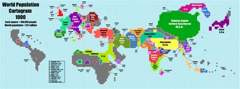 Population Cartogram - 1000 by MajesticGiantess on DeviantArt