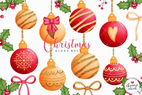 Red Christmas Ball Ornament Clipart