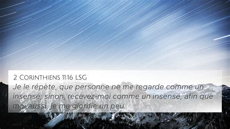 2 Corinthiens 11 16 LSG 4K Wallpaper Je le répète que personne ne me