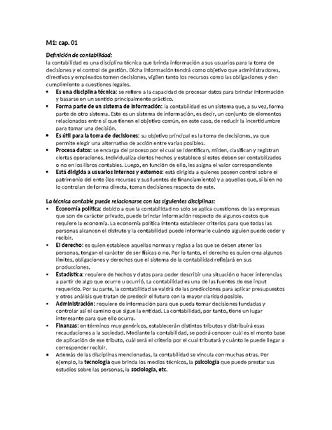 Principios De La Contabilidad Resumen M Y M M Cap Definici N