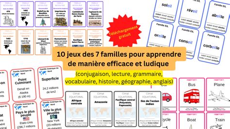 10 jeux des 7 familles pour apprendre de manière efficace et ludique