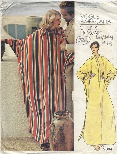 Vintage Vogue Sewing Pattern B Caftan Robe Dress