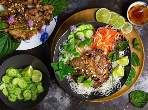 Vietnamese Grilled Pork Chops With Chilled Rice Noodles Recipe These