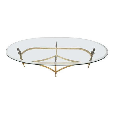 Round Marble Top Coffee Table with Bronze Supports at 1stDibs