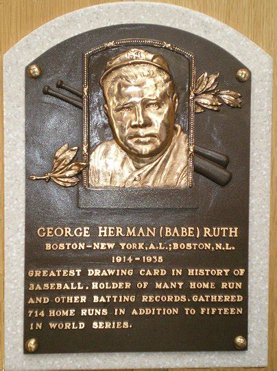 Babe Ruth's Hall of Fame Plaque on Tour Babe Ruth Central