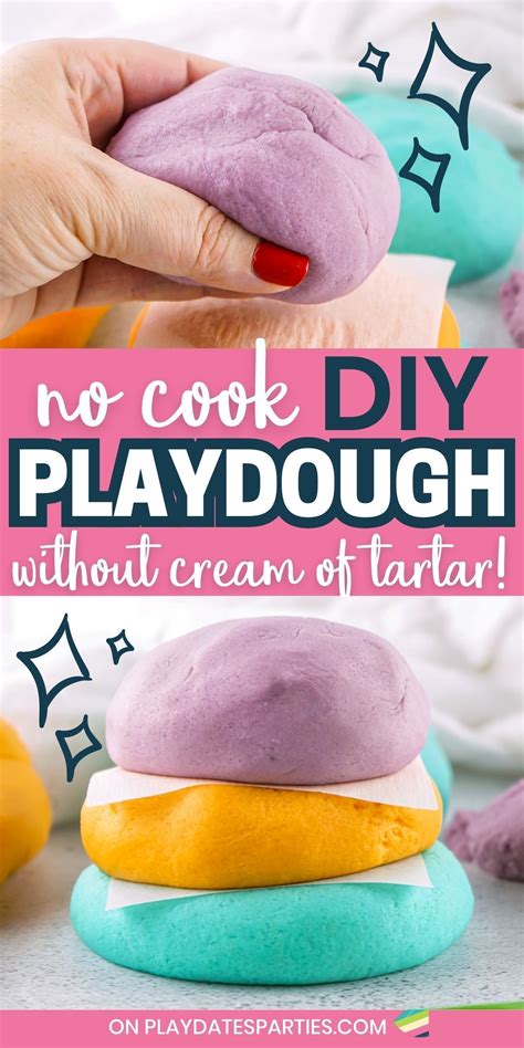 No Cook DIY Playdough Without Cream Of Tartar Homemade Playdough