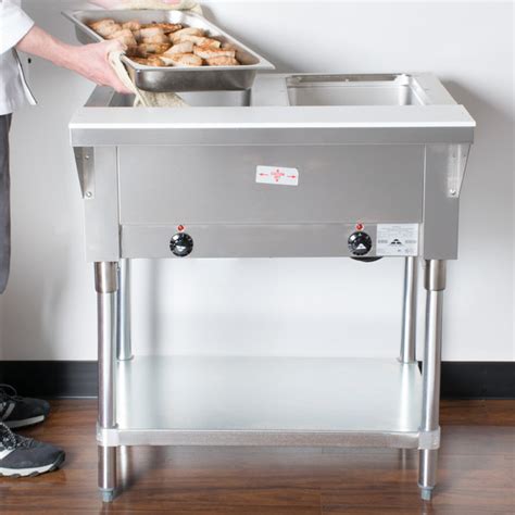 Advance Tabco Sw 2e 120 Two Pan Electric Hot Food Table With Undershelf