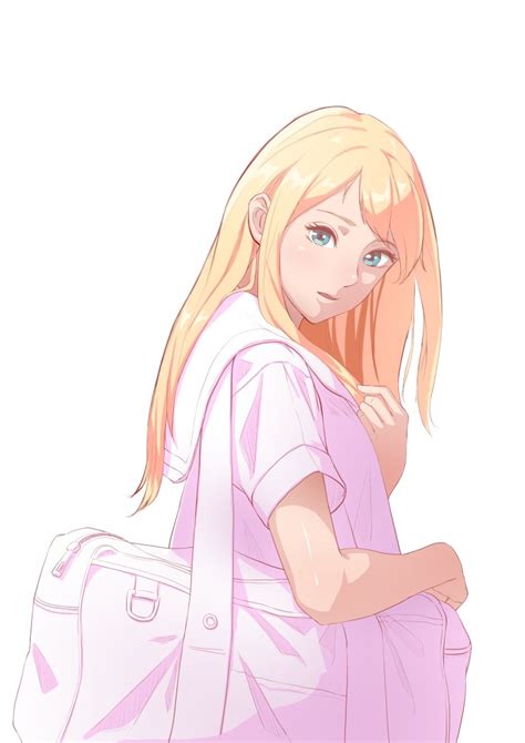 Safebooru 1girl Bag Blonde Hair Blue Eyes C Eye Duffel Bag Long Hair Looking At Viewer Open