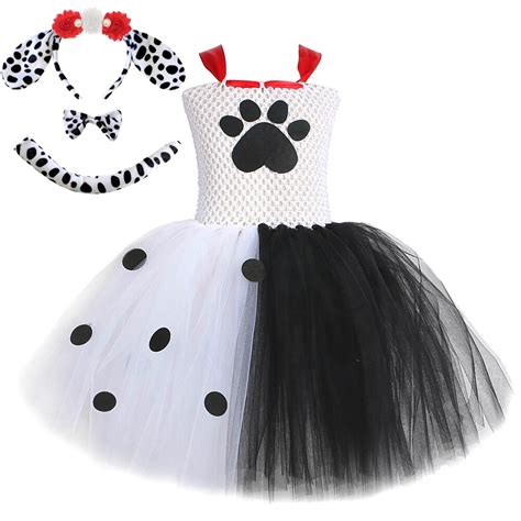 Vestido De Tut De Perro D Lmata Blanco Y Negro Para Beb Ni A Disfraces