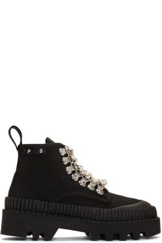 Proenza Schouler Black Lug Sole Boots Ssense