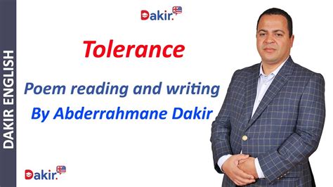 Tolerance Poem Reading And Writing By Abderrahmane Dakir Youtube