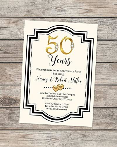 Amazon 50th Wedding Anniversary Invitation Golden 50th