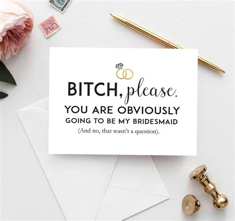 Funny Bridal Proposal Card Bridesmaid Proposal Card Will You Etsy