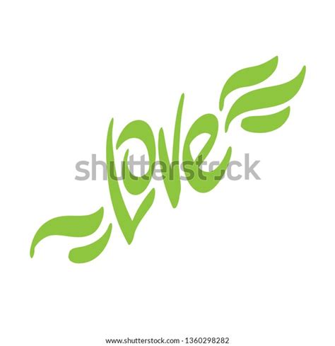 Love Romantic Lettering Isolated On White Stock Vector Royalty Free