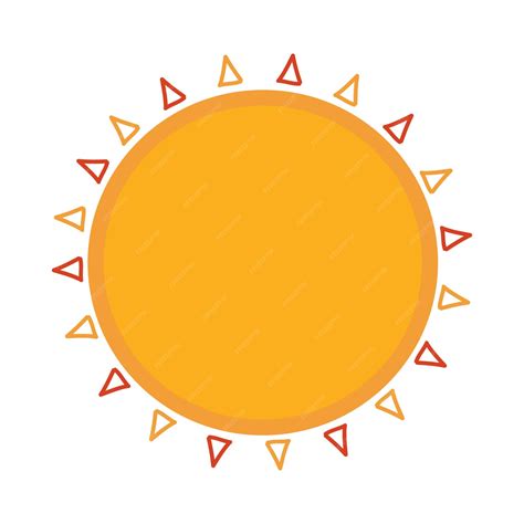 Sol Amarelo Com Raios Solares Triangulares Vetor Premium