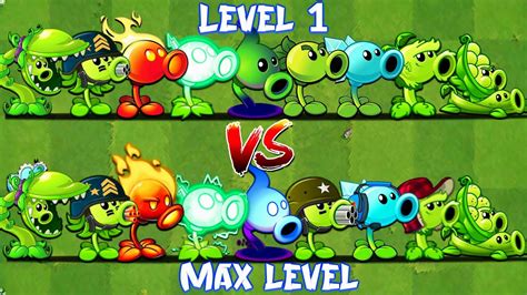 Pvz2 Discovery Difference Peashooters Plant Level 1 Vs Max Level Youtube