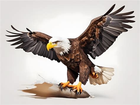 Premium AI Image | The bald eagle flying is drawn and painted on a ...