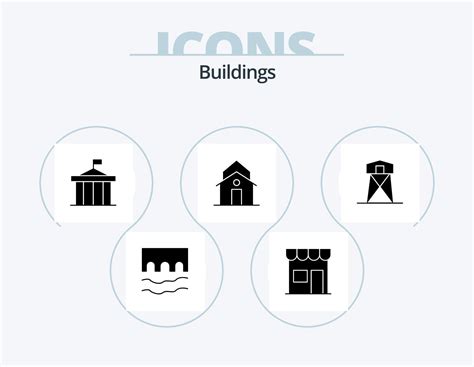 Buildings Glyph Icon Pack 5 Icon Design House Building Retail