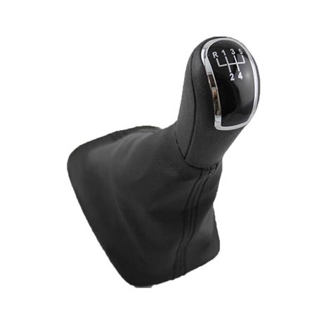 Speed Gear Shift Knob W Boot Cover Pu Leather For Skoda Fabia Mk