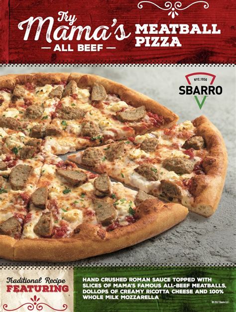 Sbarro Celebrates Its Roots With Its New Mamas Meatball Ny Style Pizza