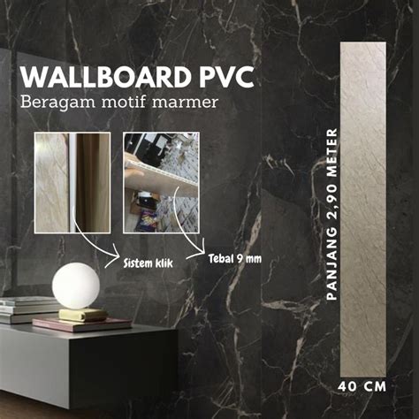 Jual Wallboard Panel Pvc Marmer Kayu Hiasan Dinding Lebar 40 Cm Panjang 29 Meter Shopee Indonesia