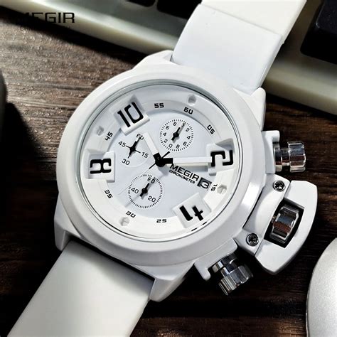 Mens Watch Chronograph White Men S White Sports Watches Military